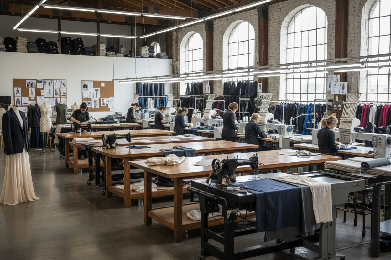 Eine manufraktur wo klamotten hergestellt werden 